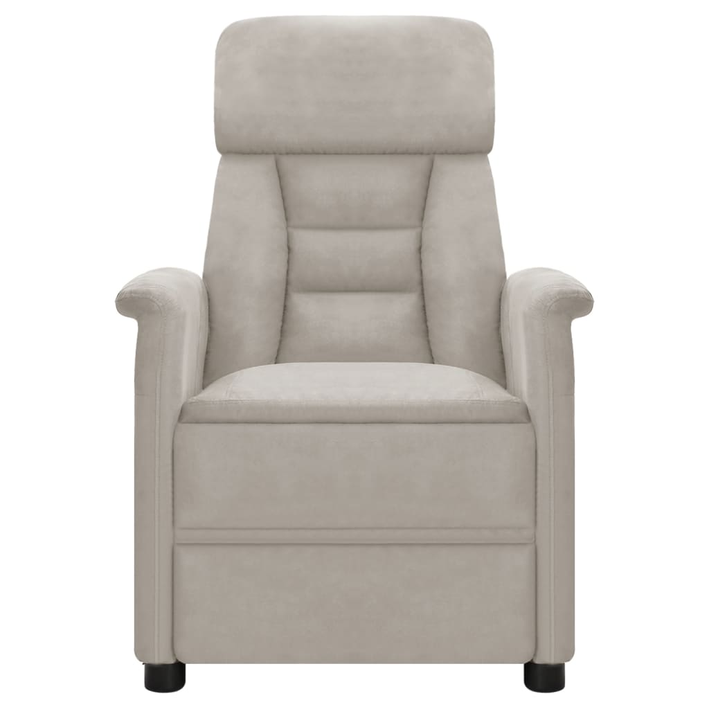 vidaXL Massage Chair Light Grey Microfiber Fabric
