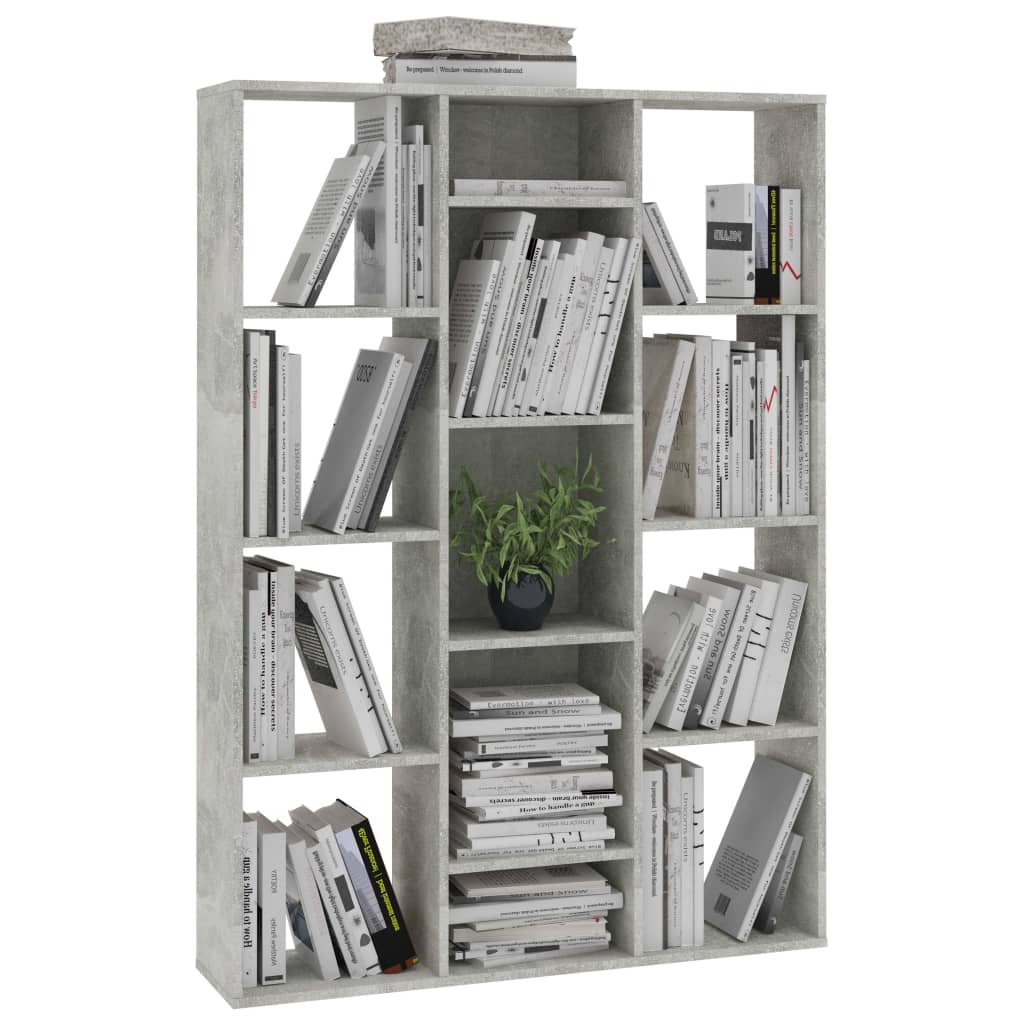 vidaXL Room Divider/Book Cabinet Concrete Grey 100x24x140 cm Engineered Wood