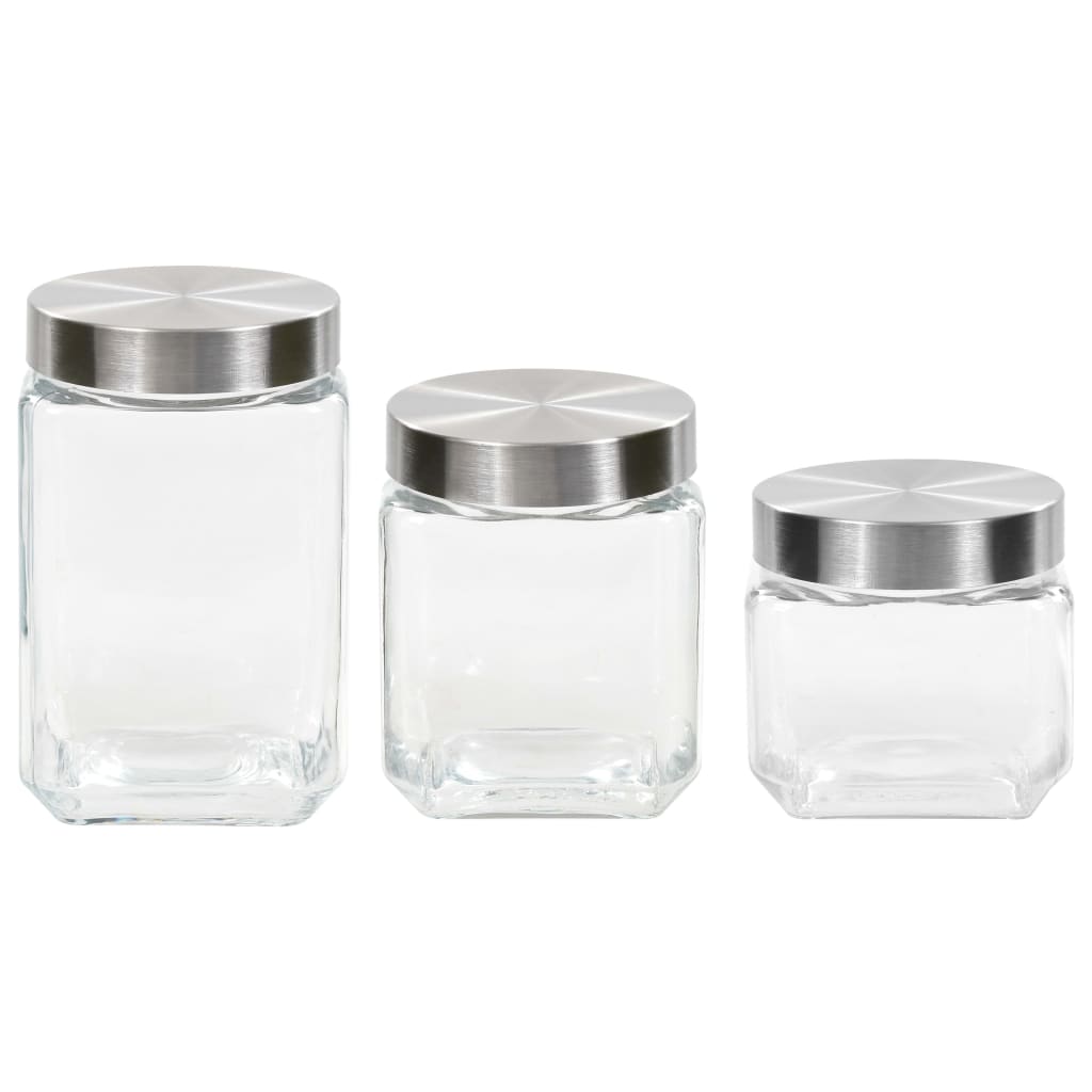 vidaXL Storage Jars with Sliver Lid 6 pcs 800/1200/1700 ml