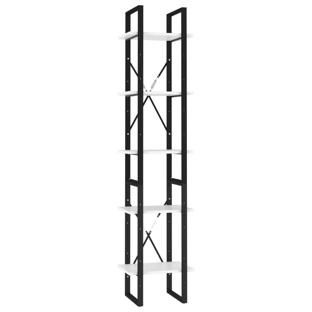 vidaXL 5-Tier Book Cabinet White 40x30x175 cm Engineered Wood