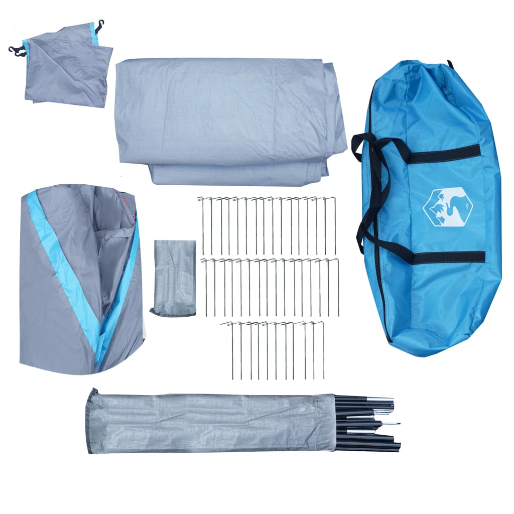 vidaXL Camping Tent 12-Person Blue Waterproof