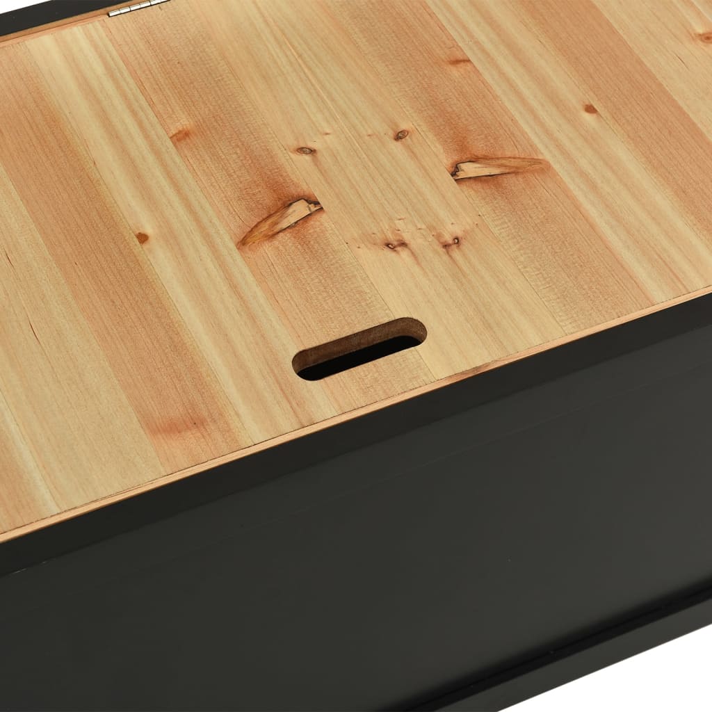 vidaXL Bench Black 107x45x75.5 cm Solid Wood Fir