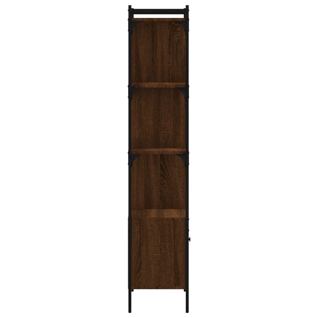 vidaXL Bookcase with Door Brown Oak 44.5x30x154.5 cm Engineered Wood