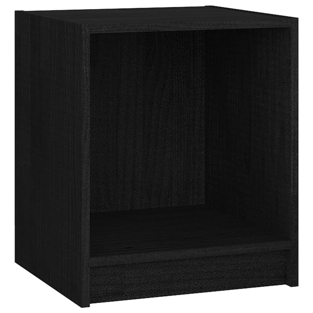 vidaXL Bedside Cabinets 2 pcs Black 35.5x33.5x41.5 cm Solid Pinewood