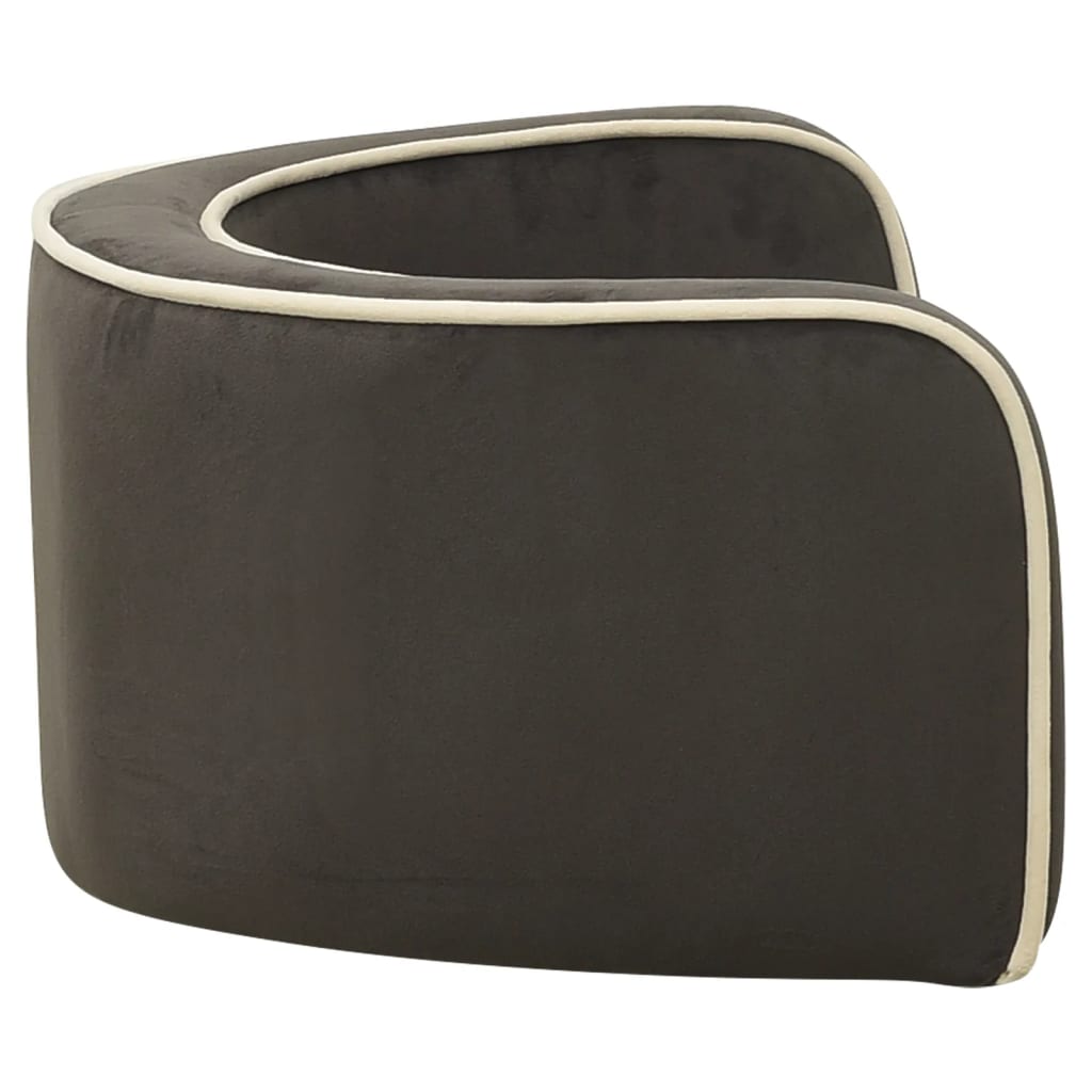 vidaXL Foldable Dog Sofa Dark Grey 73x67x26 cm Plush Washable Cushion