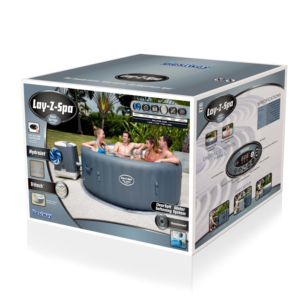 Bestway Lay-Z-Spa Palm Springs HydroJet Inflatable Hot Tub 54144