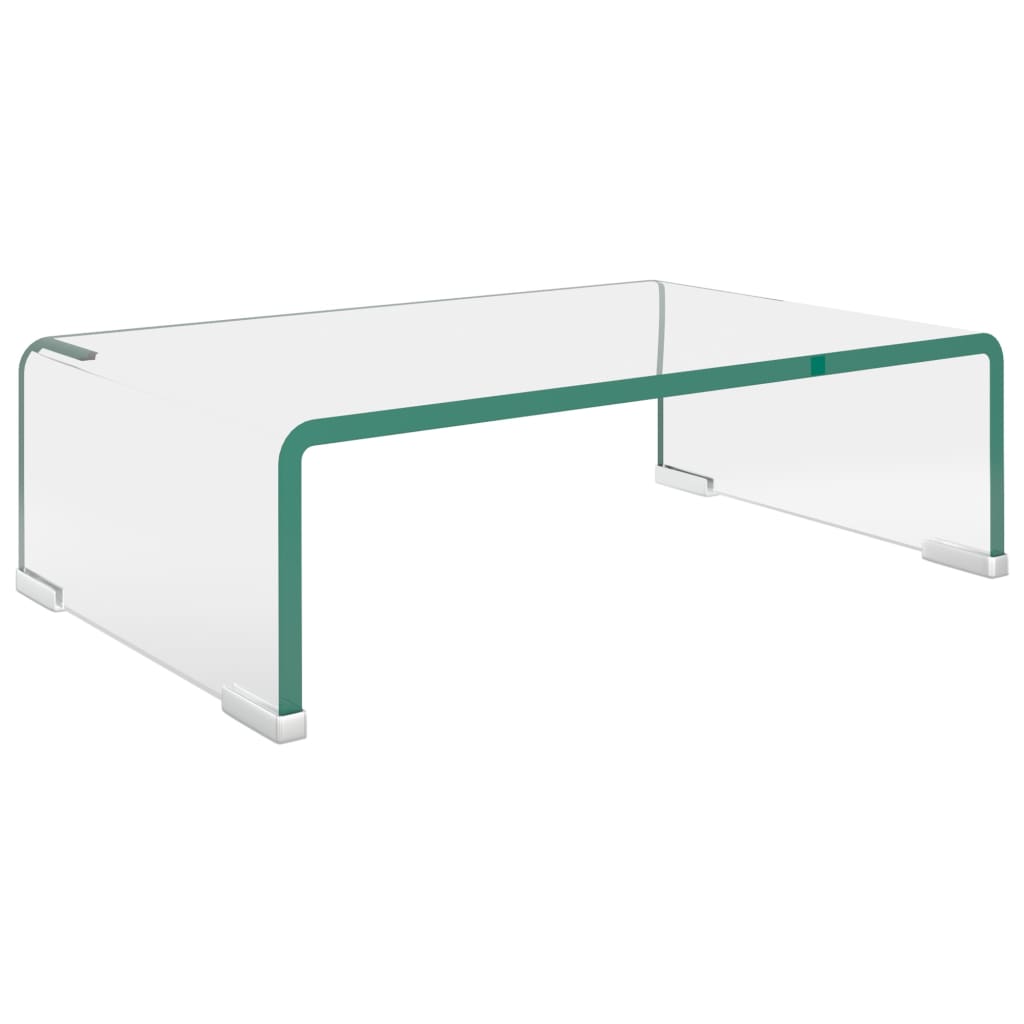 vidaXL TV Stand/Monitor Riser Glass Clear 40x25x11 cm