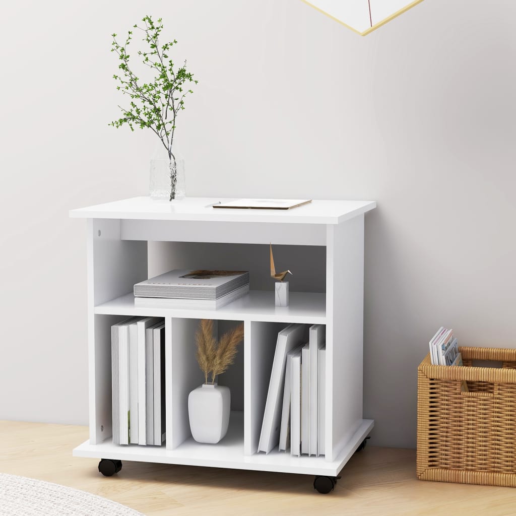 vidaXL Rolling Cabinet White 60x45x60 cm Engineered Wood