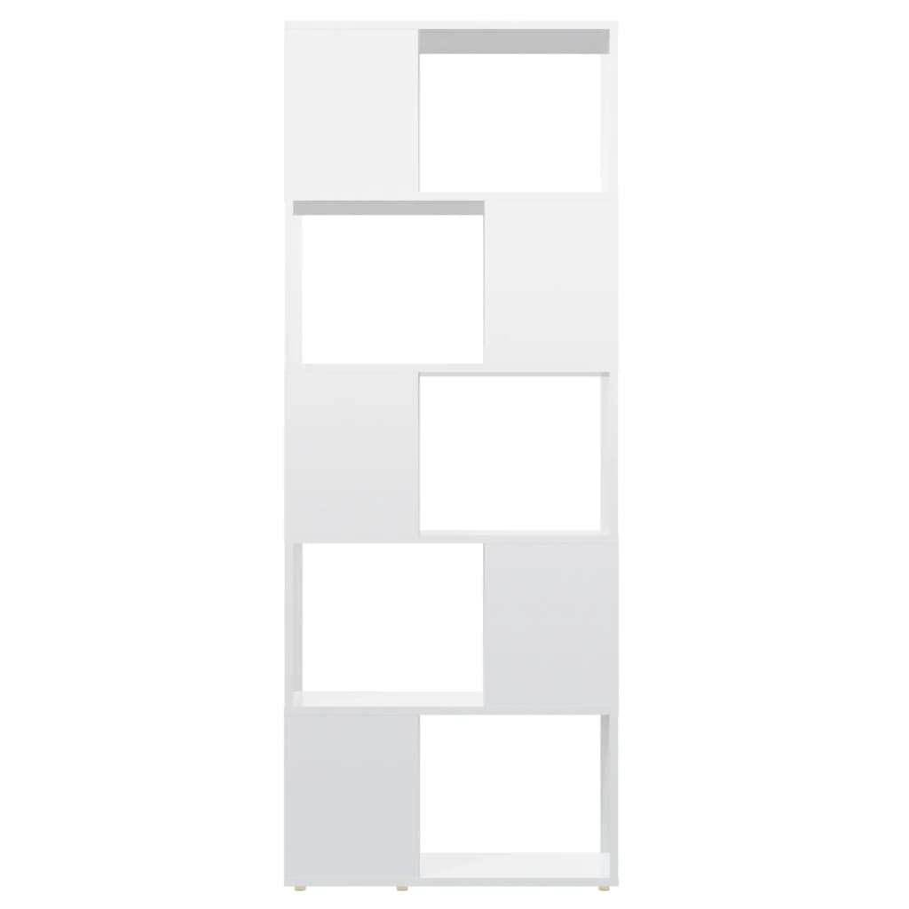vidaXL Book Cabinet Room Divider High Gloss White 60x24x155 cm