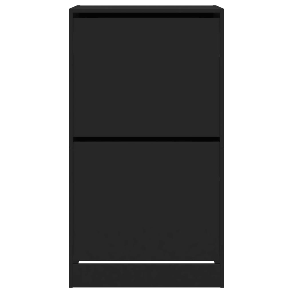 vidaXL Shoe Cabinet with 2 Flip-Drawers Black 60x42x108 cm