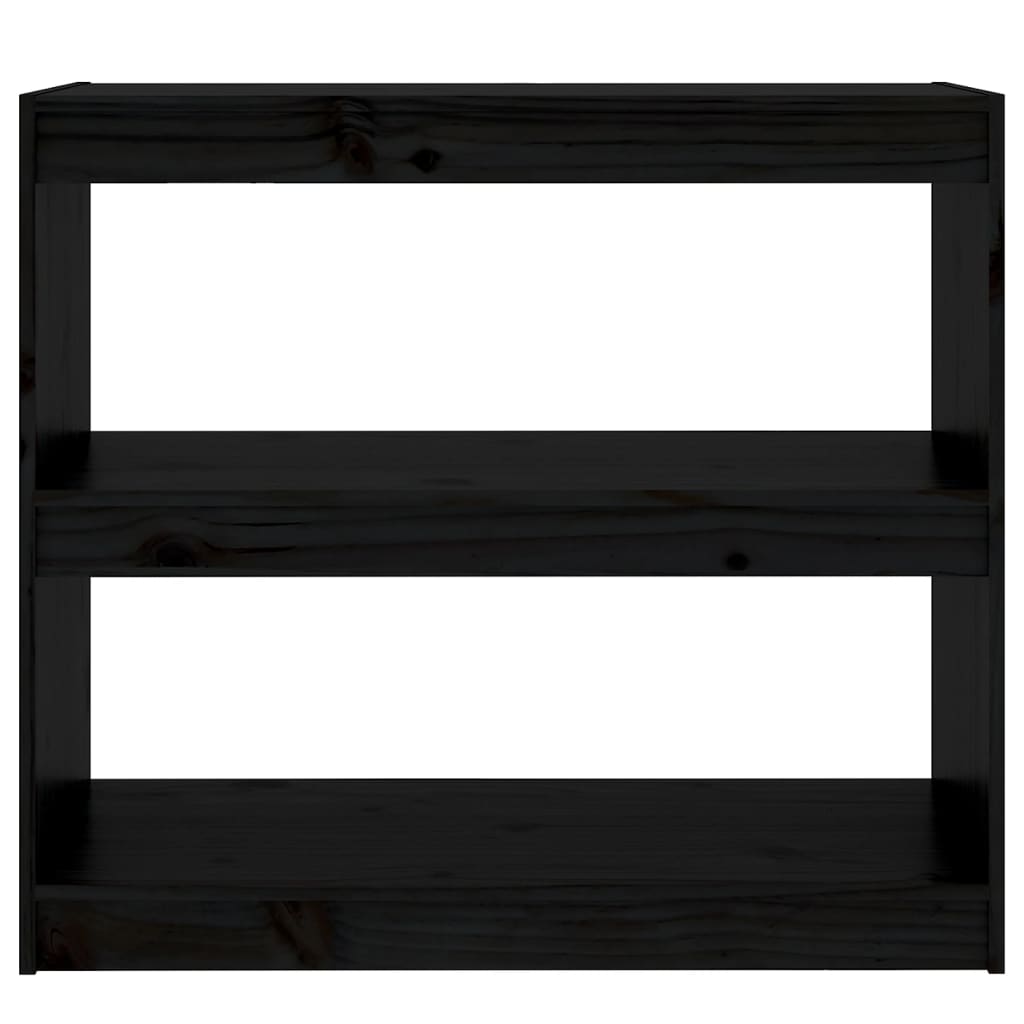 vidaXL Book Cabinet/Room Divider Black 80x30x71.5 cm Solid Wood Pine