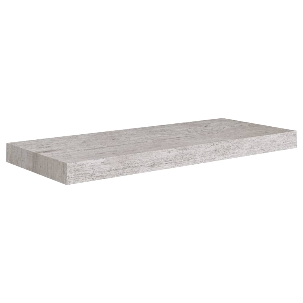 vidaXL Floating Wall Shelves 2 pcs Concrete Grey 60x23.5x3.8 cm MDF