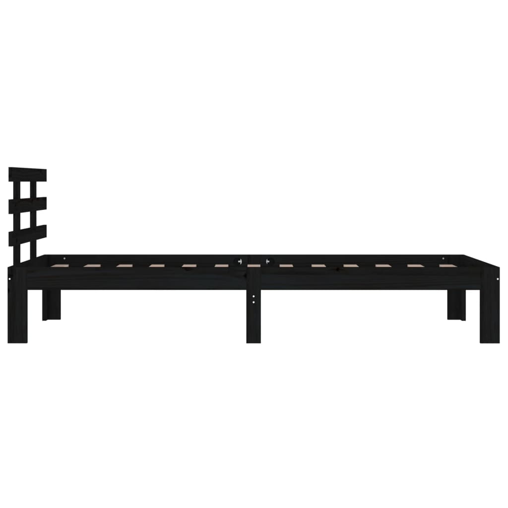 vidaXL Bed Frame Black Solid Wood 90x200 cm vidaXL.ie