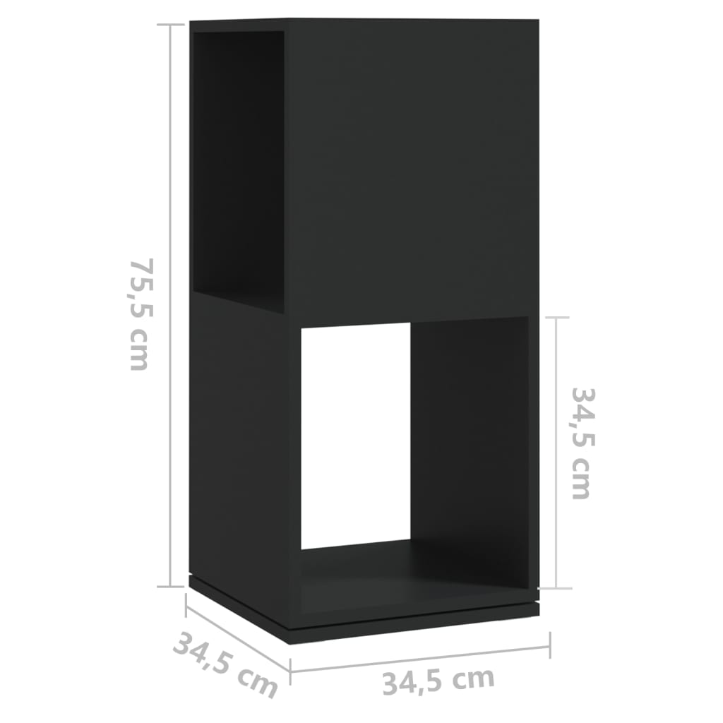 vidaXL Rotating Cabinet Black 34.5x34.5x147.5 cm Engineered Wood
