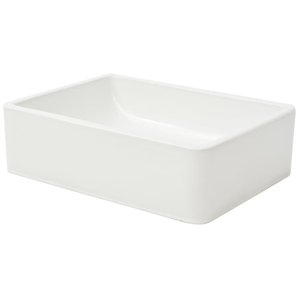vidaXL Basin Ceramic White 41x30x12 cm