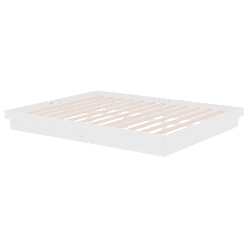 vidaXL Bed Frame White Solid Wood Pine 160x200 cm