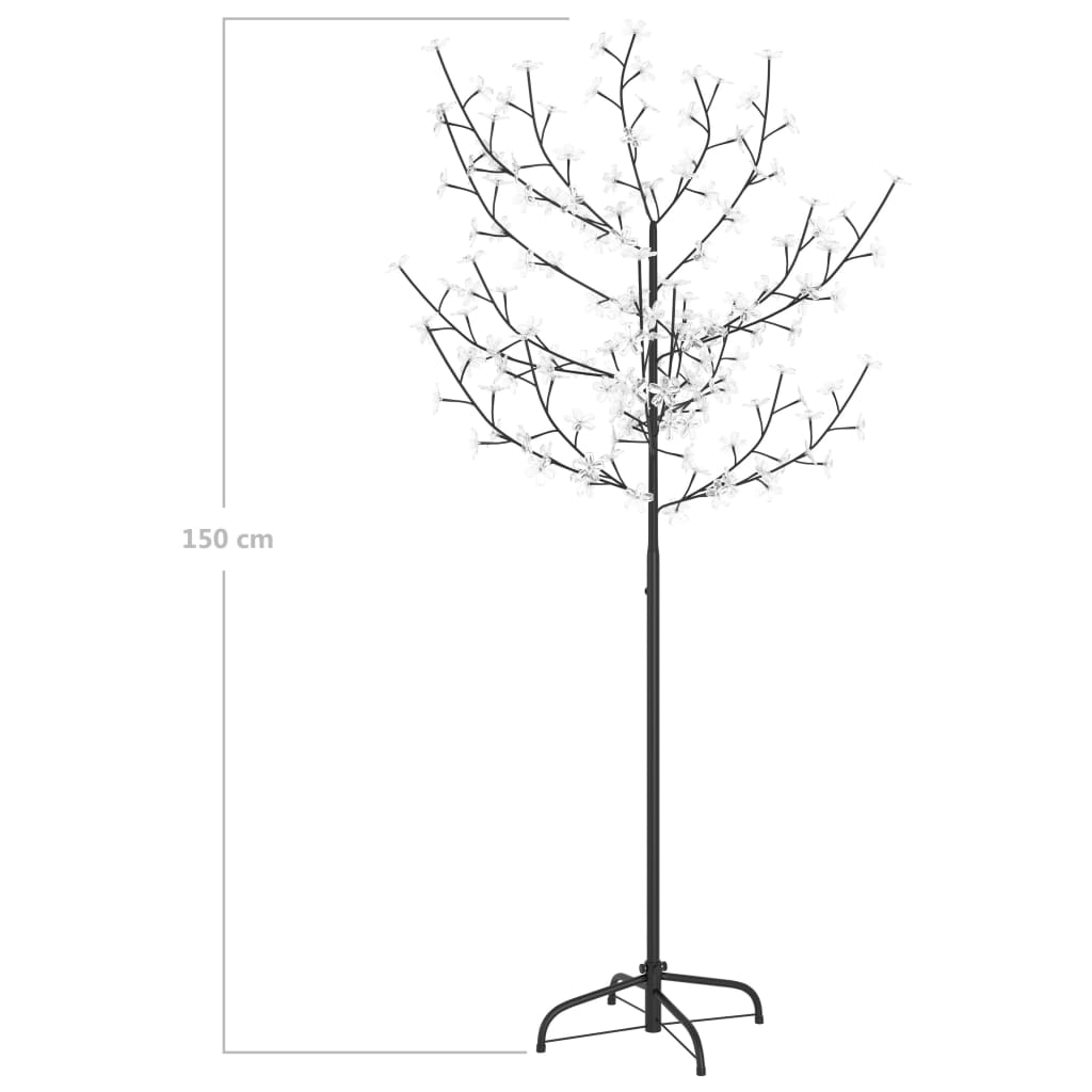 vidaXL Christmas Tree 120 LEDs Cold White Light Cherry Blossom 150 cm