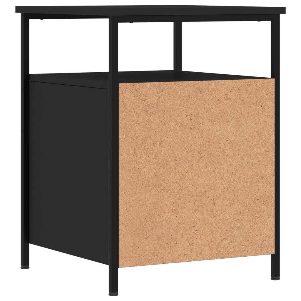 vidaXL Bedside Cabinet Black 44x45x60 cm Engineered Wood