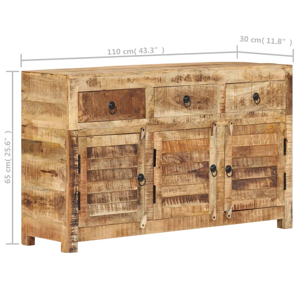 vidaXL Sideboard 110x30x65 cm Solid Wood Mango