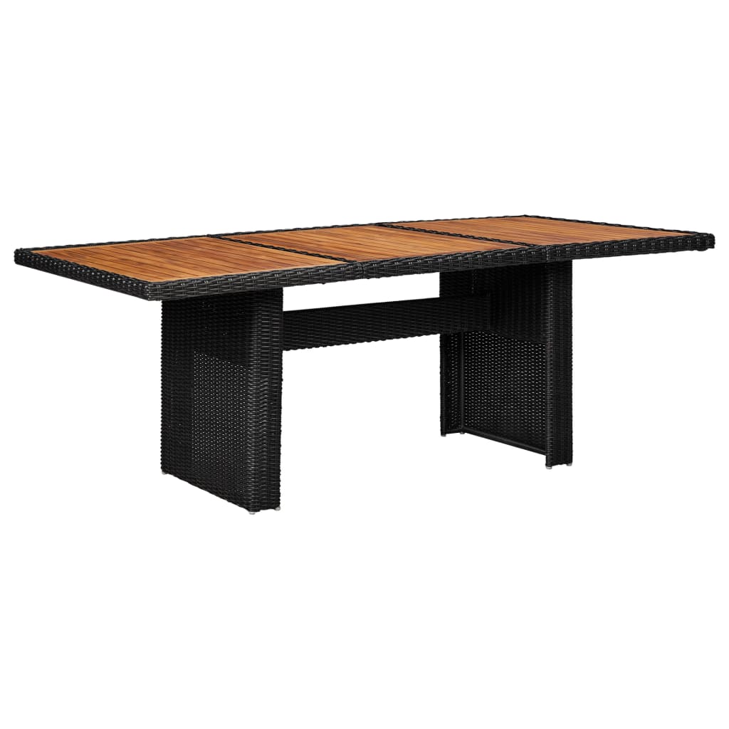 vidaXL Garden Dining Table Black 200x100x74 cm Poly Rattan