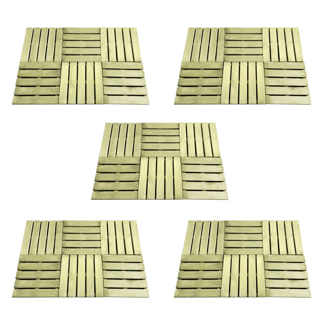 vidaXL 30 pcs Decking Tiles 50x50 cm Wood Green