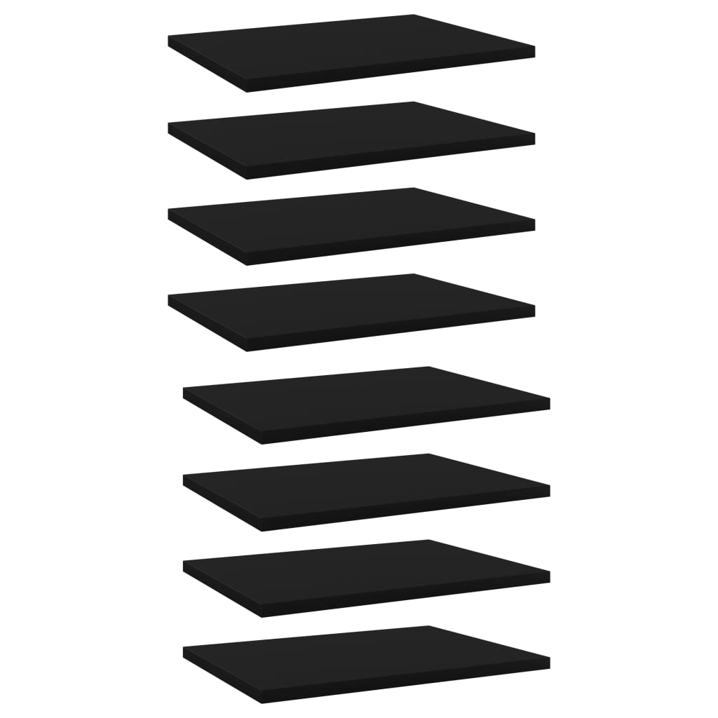 vidaXL Bookshelf Boards 8 pcs Black 40x30x1.5 cm Engineered Wood