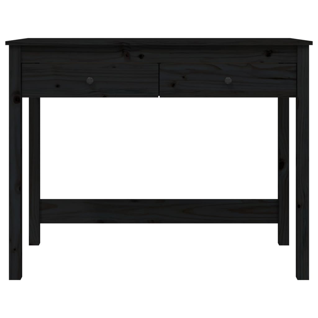 vidaXL Desk with Drawers Black 100x50x78 cm Solid Wood Pine