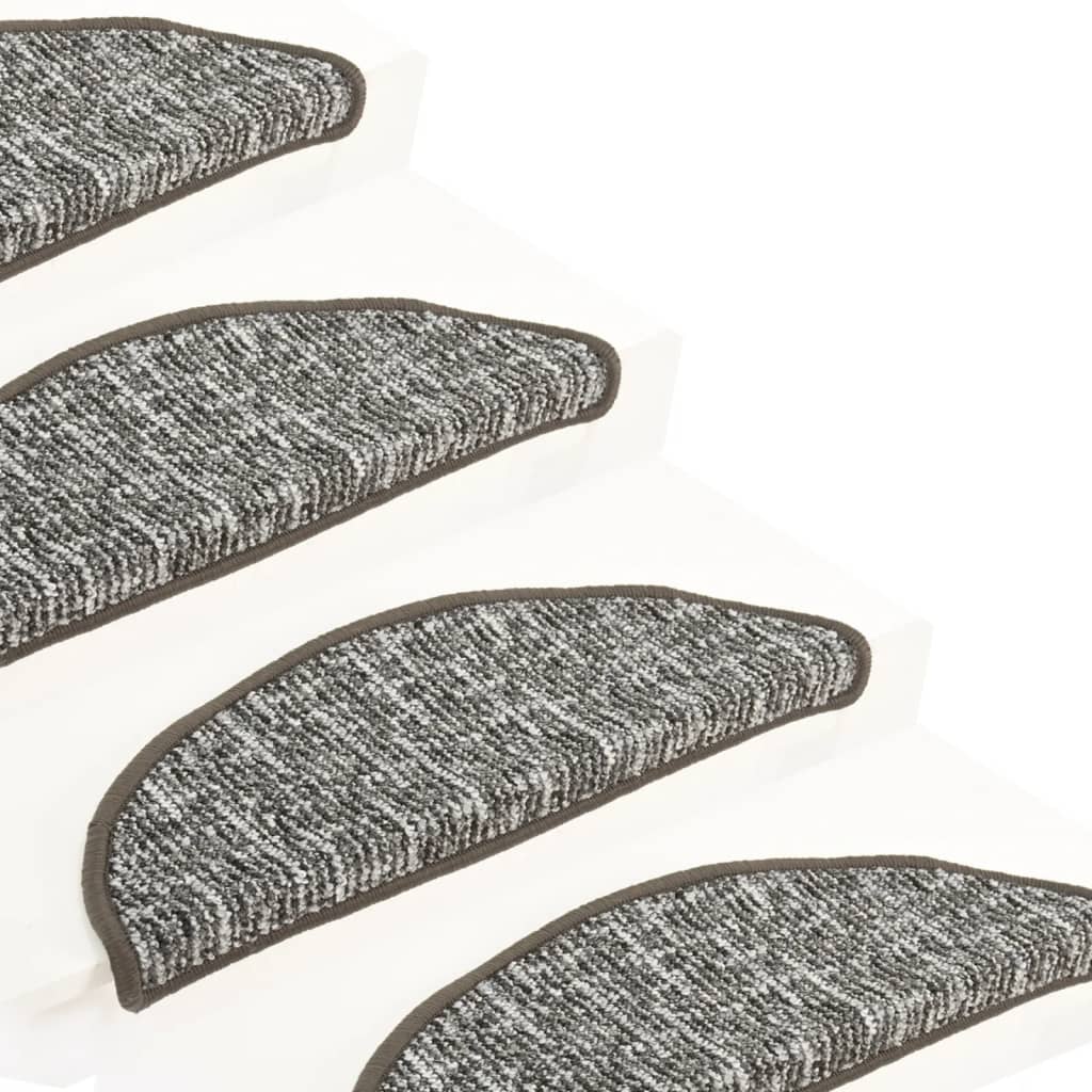 vidaXL Carpet Stair Treads 15 pcs Anthracite 56x20 cm vidaXL.ie