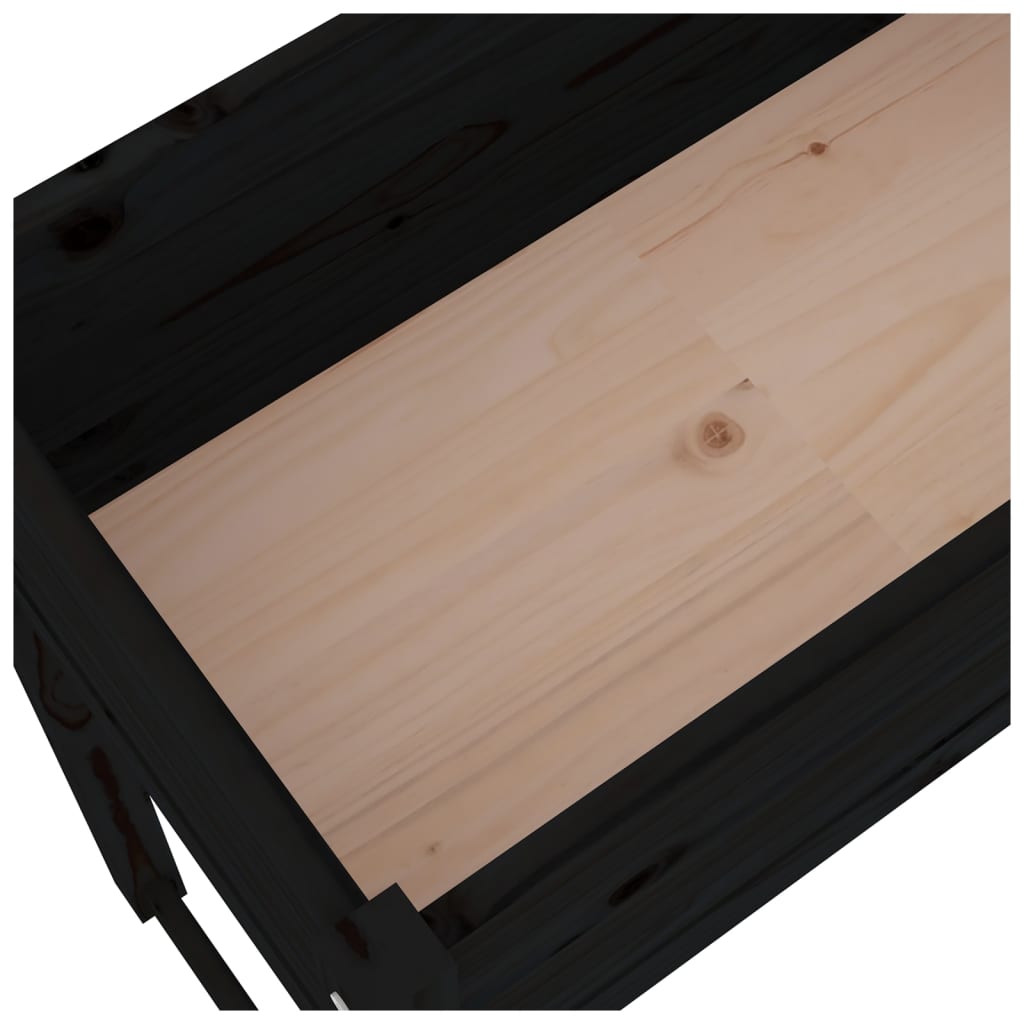 vidaXL Planter Black 78x40x81 cm Solid Wood Pine