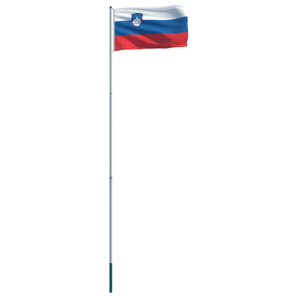 vidaXL Slovenia Flag and Pole Aluminium 6 m