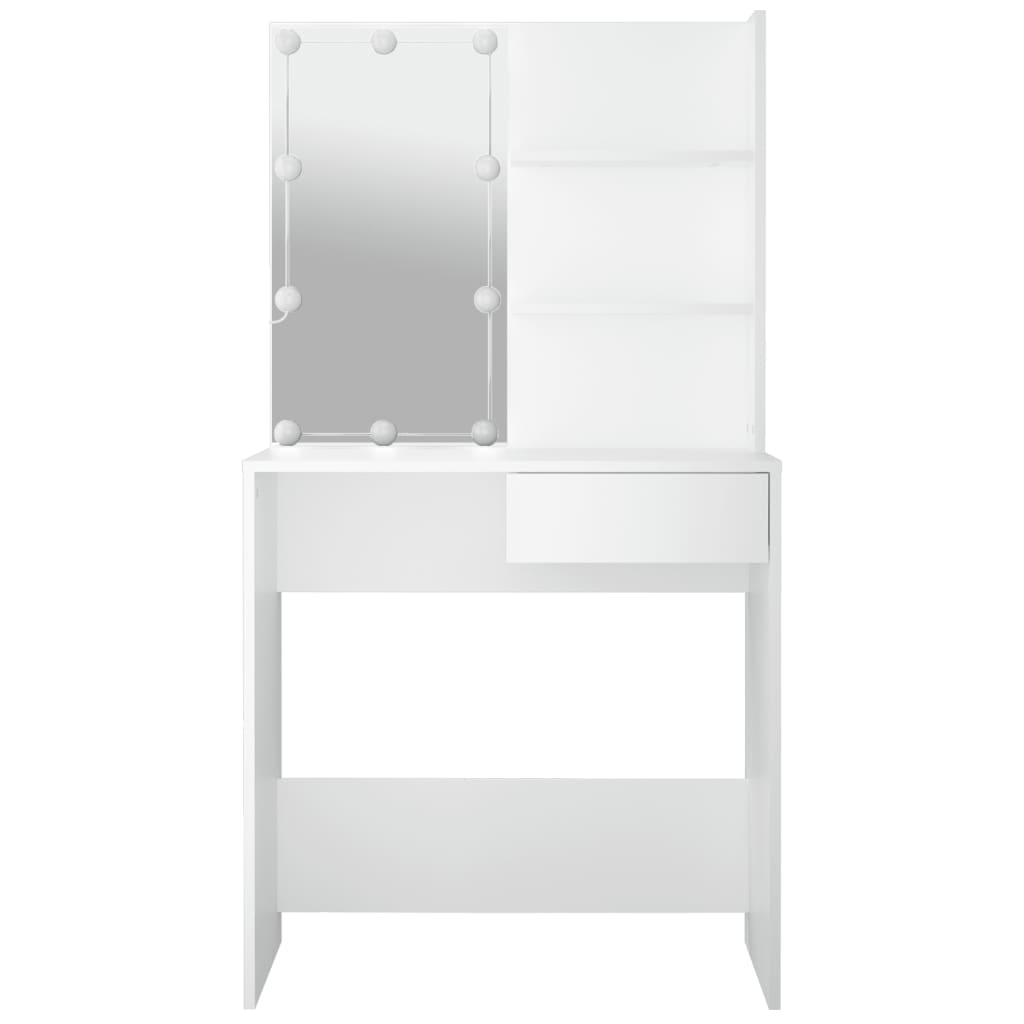 vidaXL Dressing Table with LED White 74.5x40x141 cm