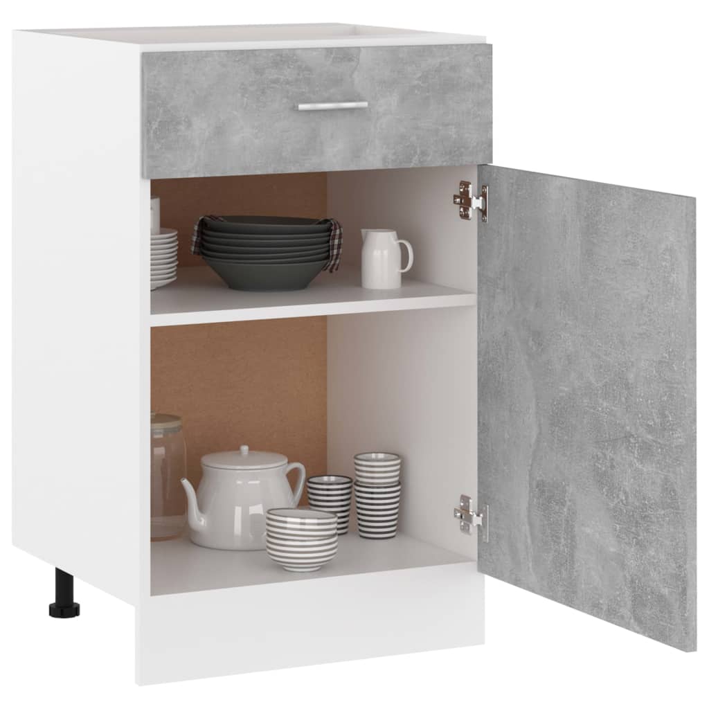 vidaXL Drawer Bottom Cabinet Concrete Grey 50x46x81.5 cm Engineered Wood