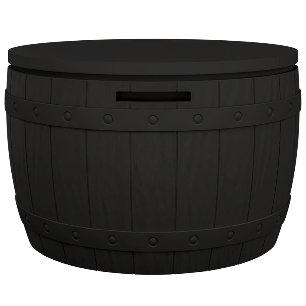vidaXL 3-in-1 Garden Storage Box Black Polypropylene