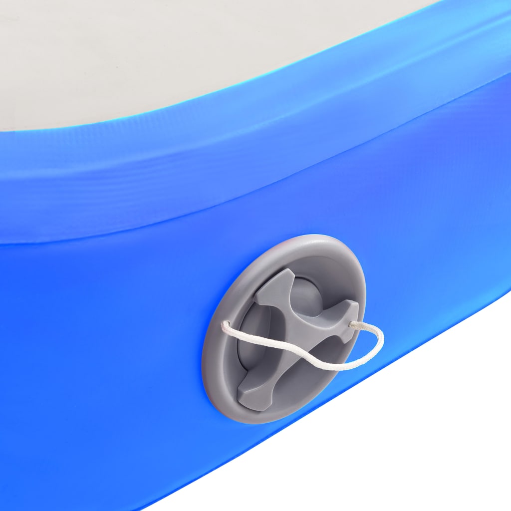 vidaXL Inflatable Gymnastics Mat with Pump 800x100x20 cm PVC Blue