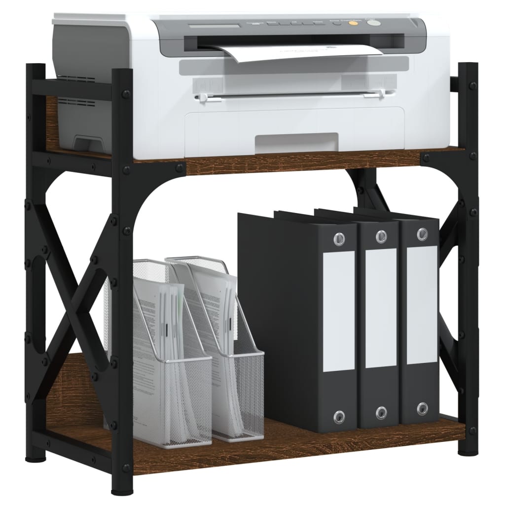 vidaXL Printer Stand 2-Tier Brown Oak 40x20x40 cm Engineered Wood