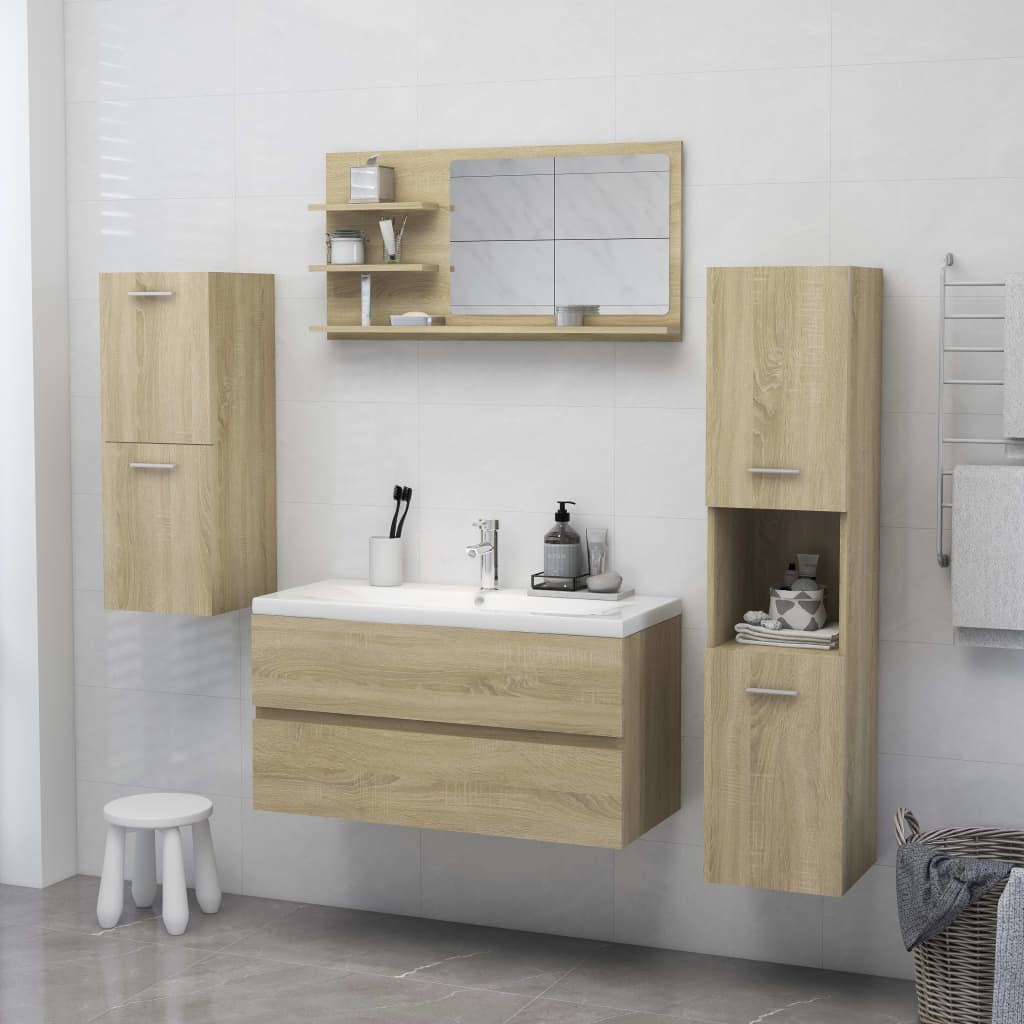 vidaXL Bathroom Mirror Sonoma Oak 90x10.5x45 cm Engineered Wood