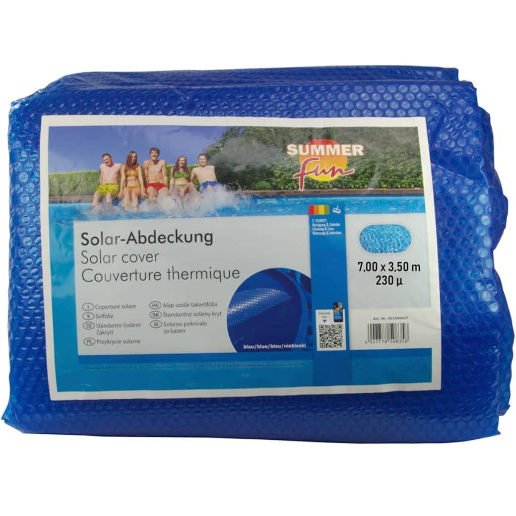 Summer Fun Summer Pool Solar Cover Oval 700x350 cm PE Blue