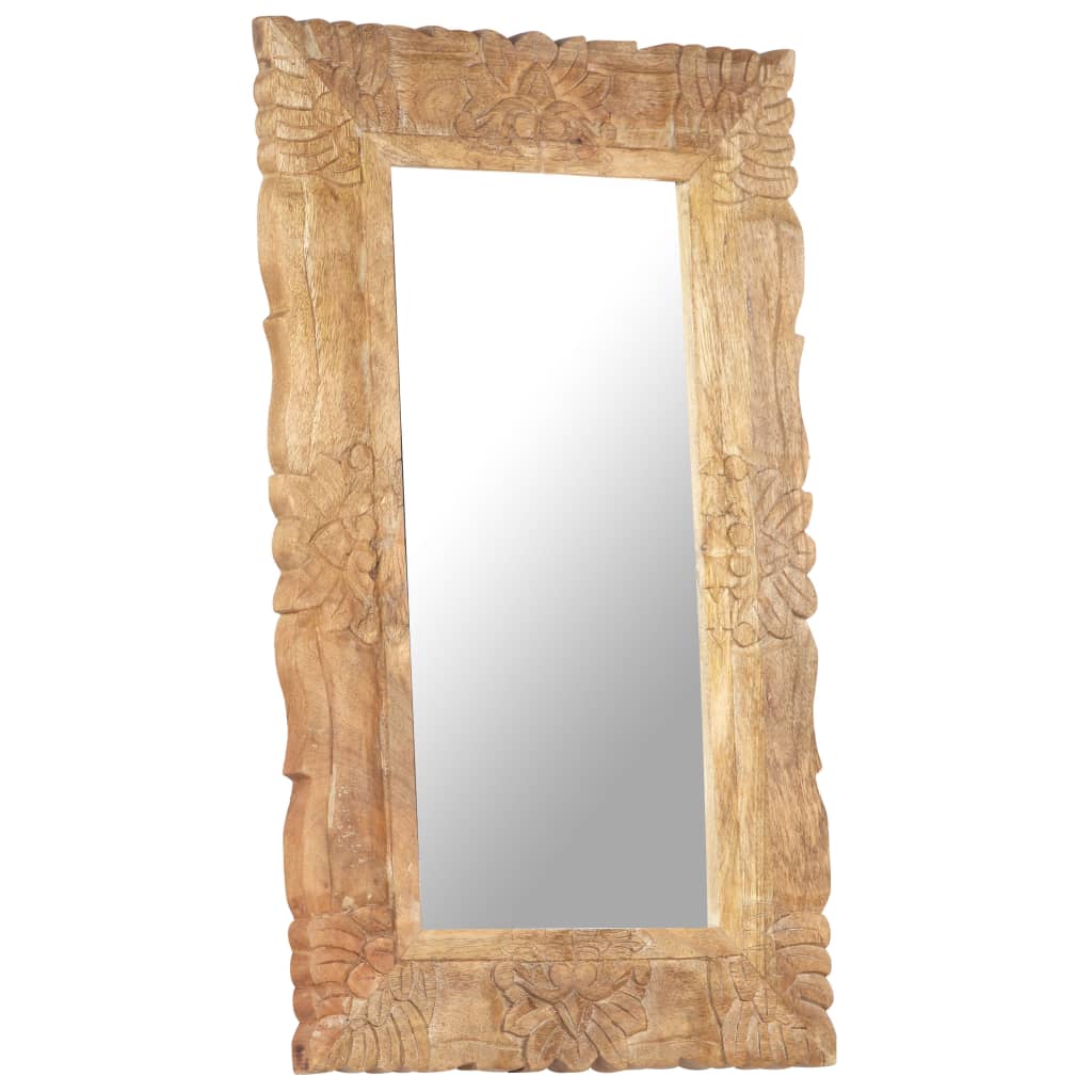 vidaXL Mirror 80x50 cm Solid Mango Wood