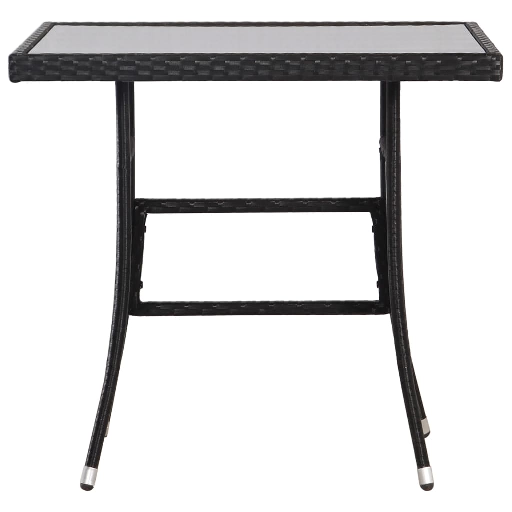 vidaXL Garden Table Black 80x80x74 cm Poly Rattan