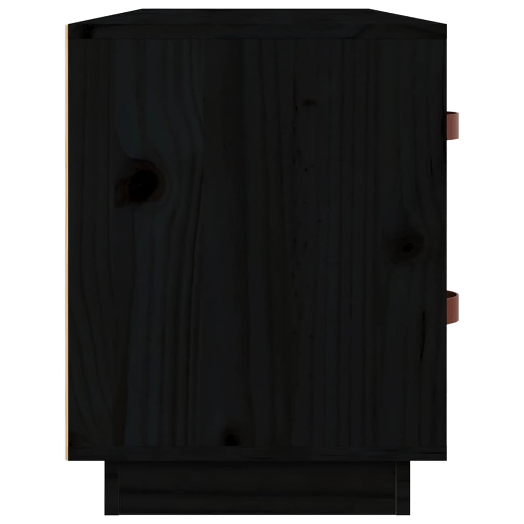 vidaXL Shoe Bench Black 100x34x45 cm Solid Wood Pine