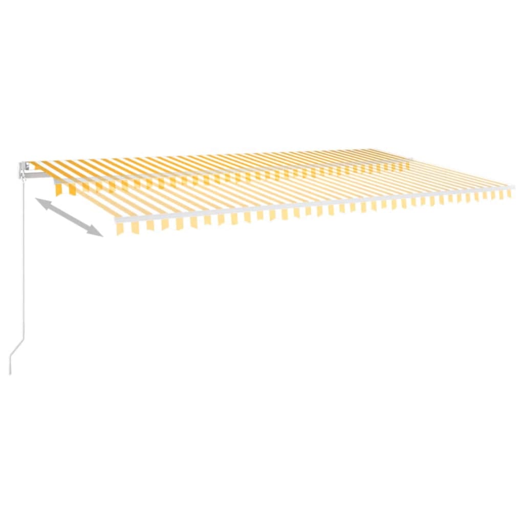 vidaXL Manual Retractable Awning 600x350 cm Yellow and White