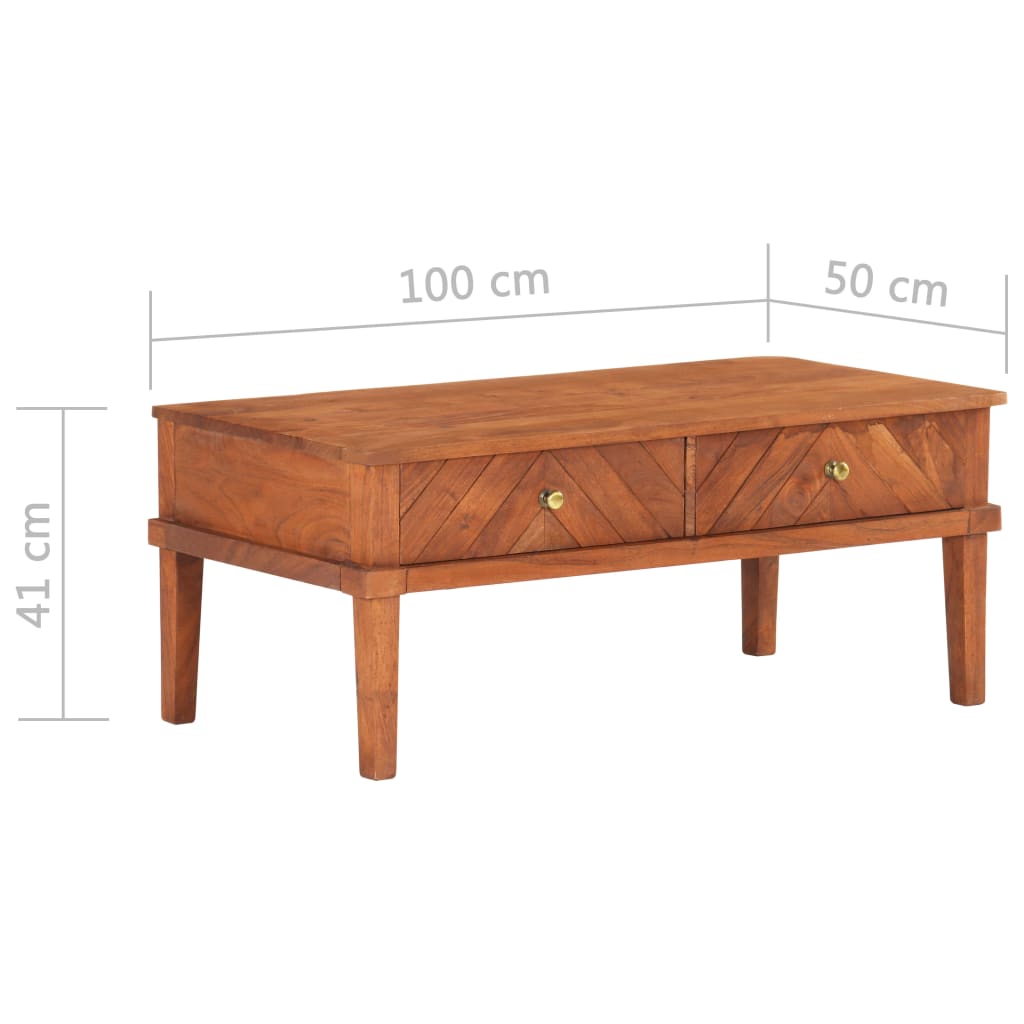 vidaXL Coffee Table 100x50x41 cm Solid Acacia Wood