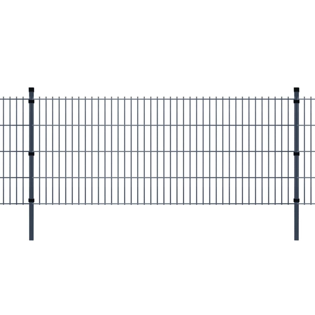 vidaXL 2D Garden Fence Panels & Posts 2008x830 mm 4 m Grey