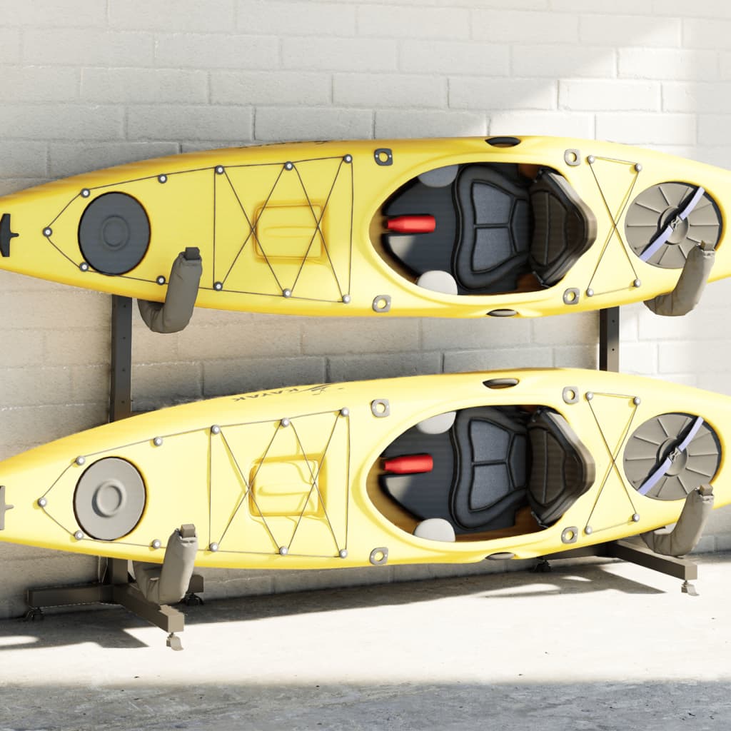 vidaXL Kayak Storage Rack for 2 Kayak 250x57x127.5 cm Steel