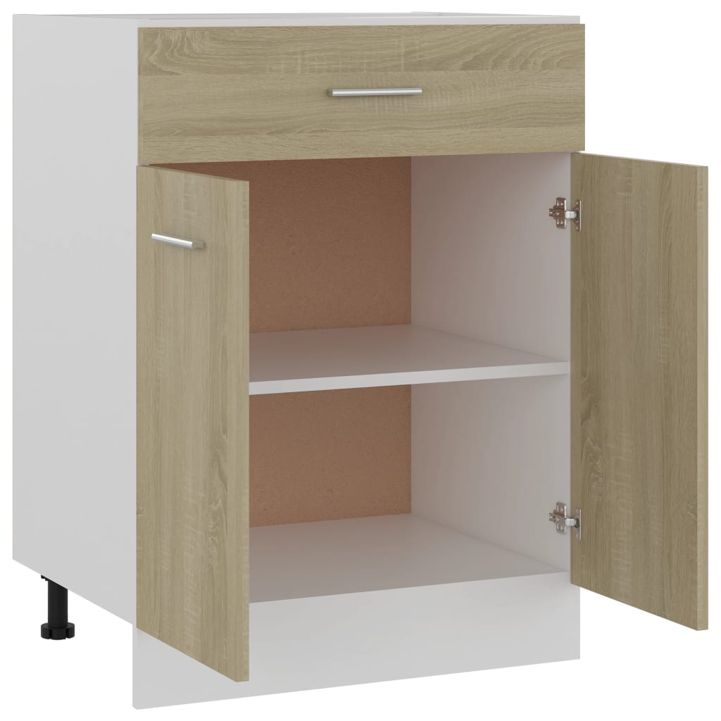 vidaXL Drawer Bottom Cabinet Sonoma Oak 60x46x81.5 cm Engineered Wood