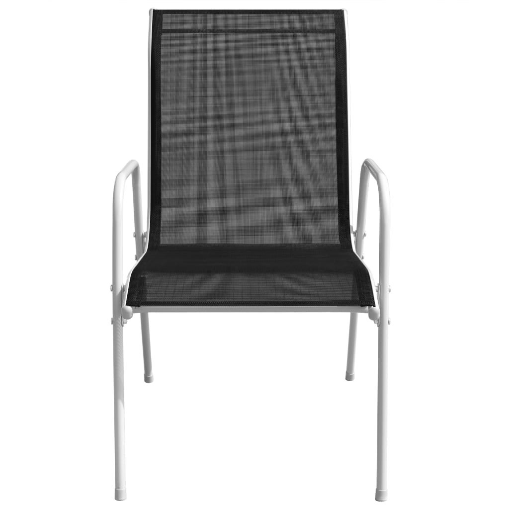 vidaXL Stackable Garden Chairs 6 pcs Steel and Textilene Black