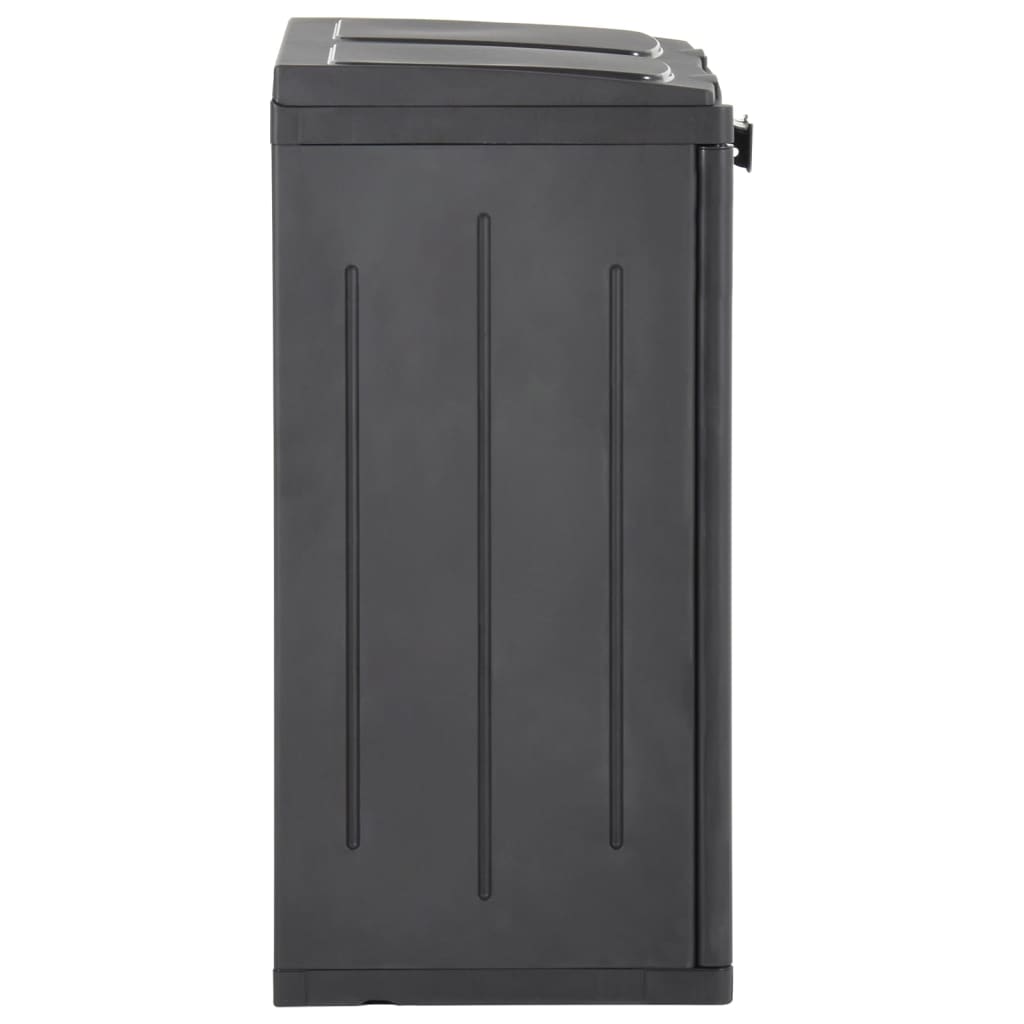 vidaXL Trash Bin with 2 Doors Black 65x45x88 cm PP
