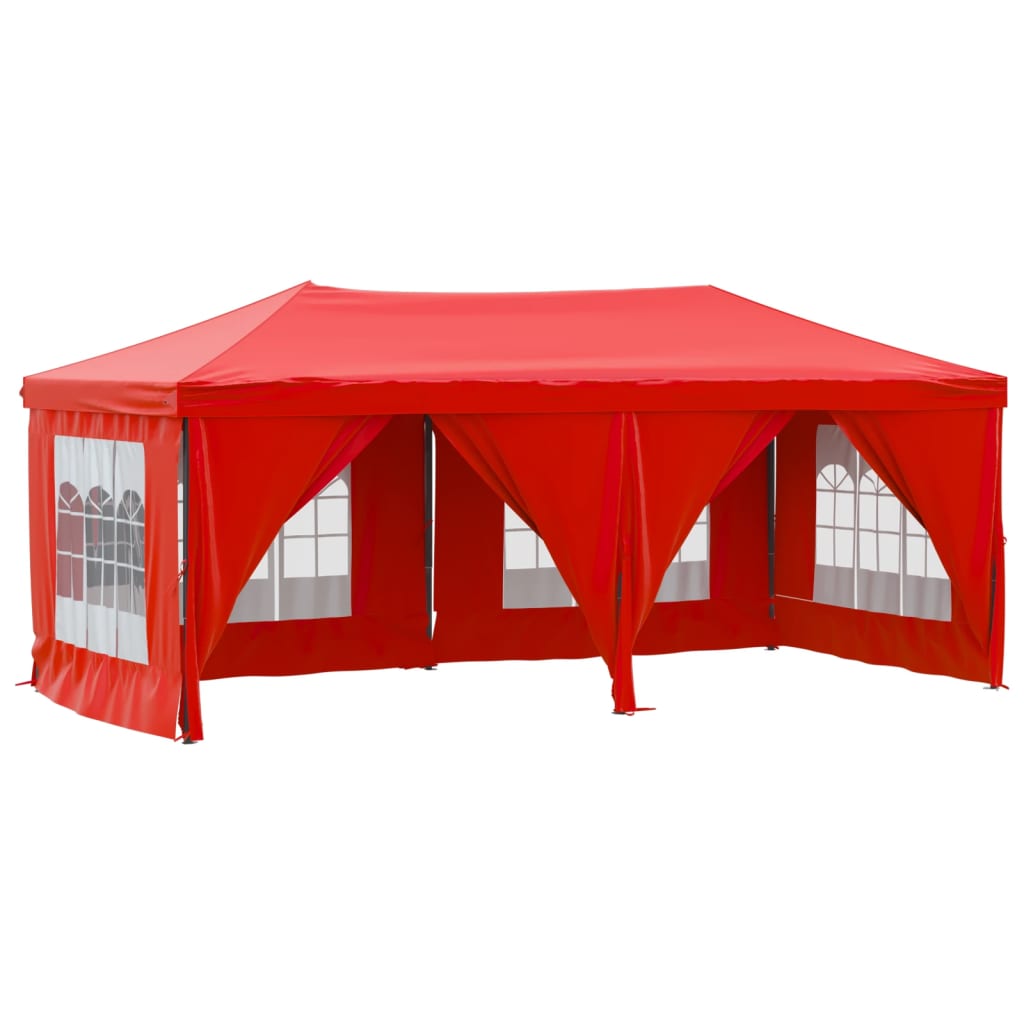 vidaXL Folding Party Tent with Sidewalls Red 3x6 m