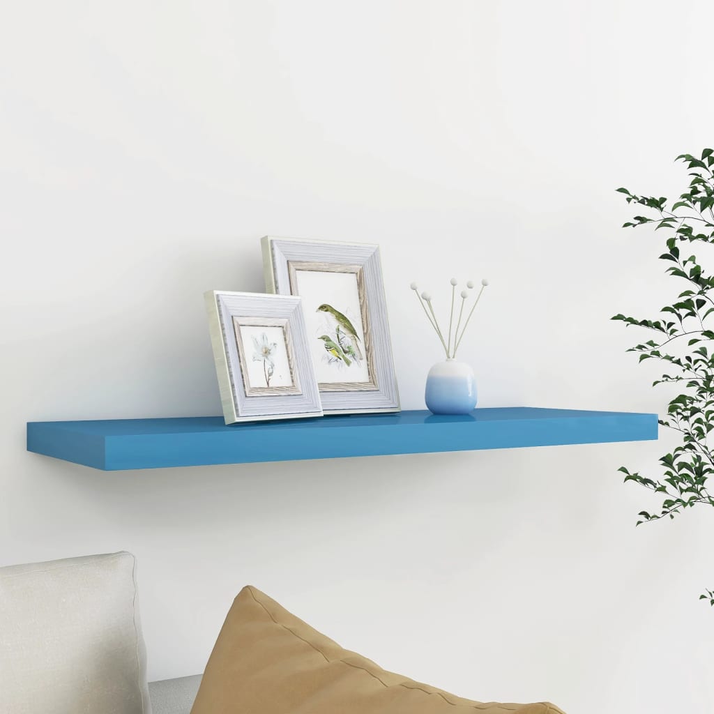 vidaXL Floating Wall Shelf Blue 80x23.5x3.8 cm MDF