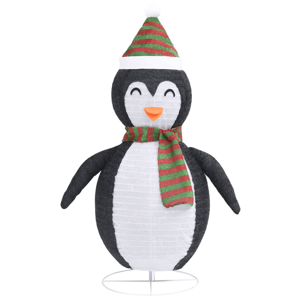 vidaXL Decorative Christmas Snow Penguin Figure LED Luxury Fabric 120cm